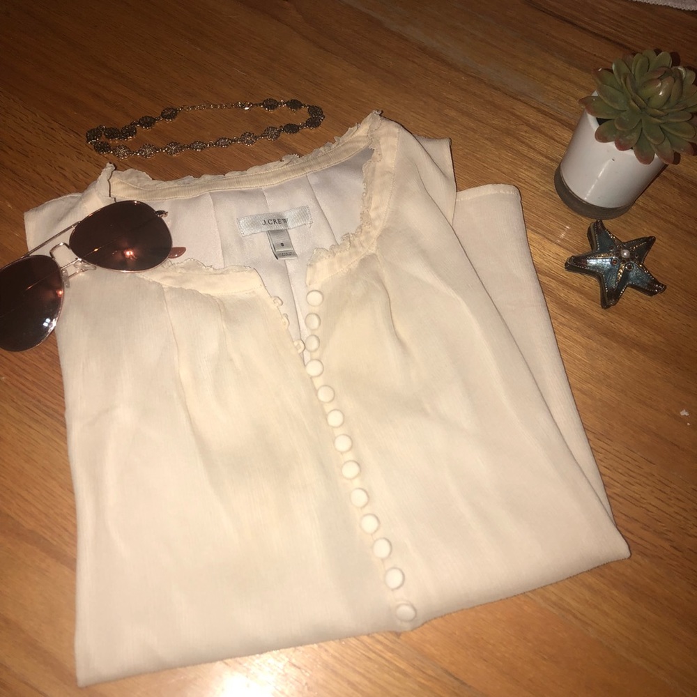 J. CREW tang-top blouse quarter button down